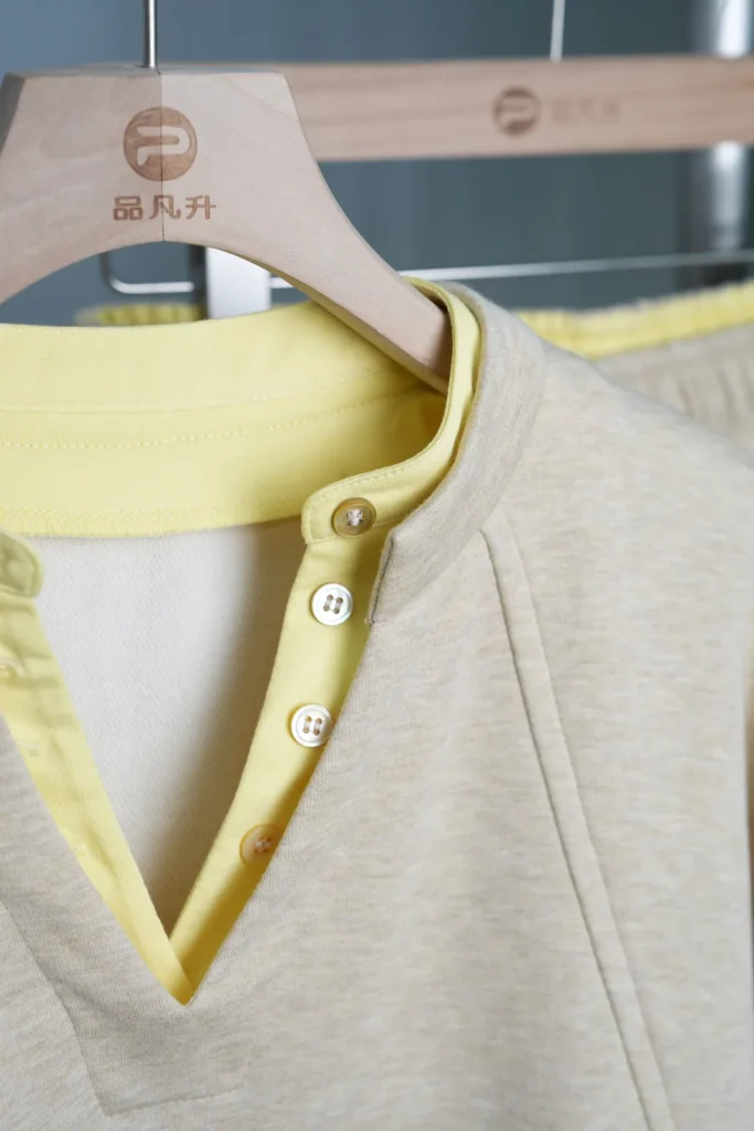 Rib collar and placket knit reference